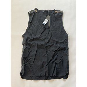 $255 Diesel Women’s Black Gold Ciasket Tank Top In Black Size IT-40 / US-M